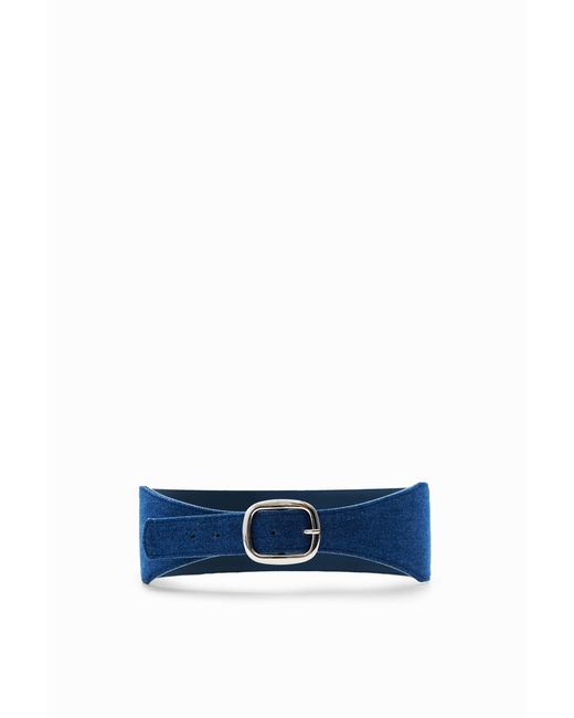 Desigual Blue Denim Sash Belt, Cotton