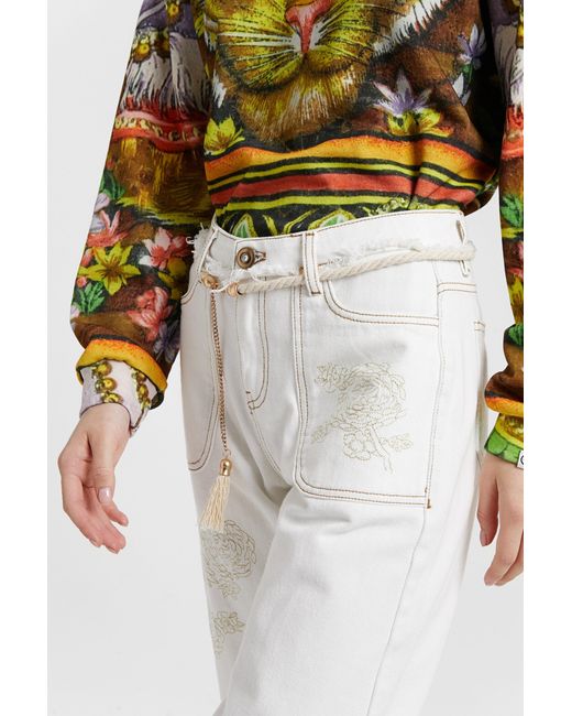 Desigual White Culotte Jeans, Cotton
