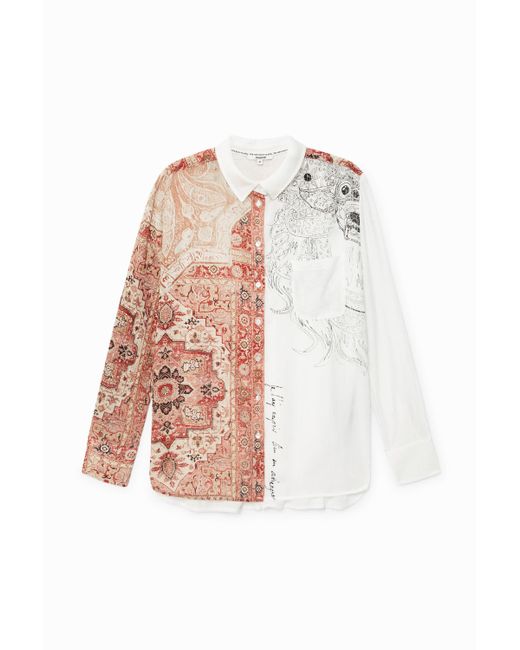 Desigual White Boho-Bluse Aus Tüll