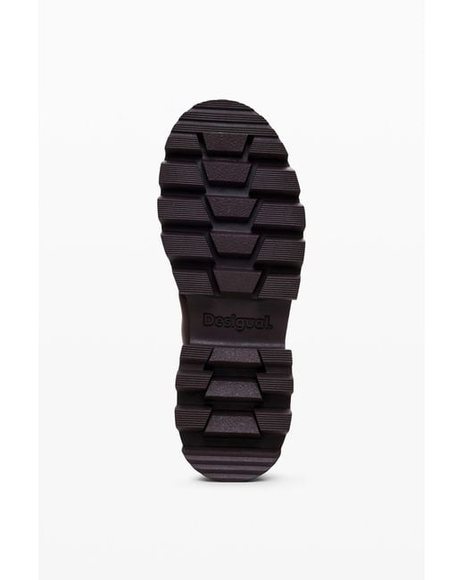 Desigual Brown Combat Boot, Polyamide
