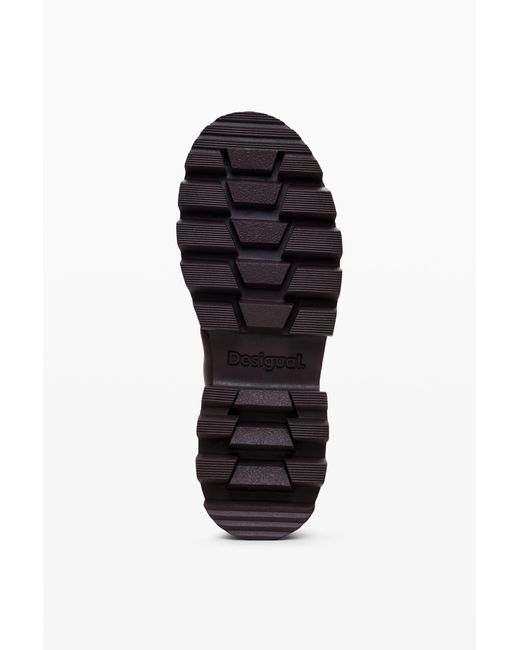 Desigual Brown Combat Boot, Polyamide