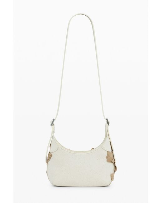 Desigual White Small Floral Appliqué Bag
