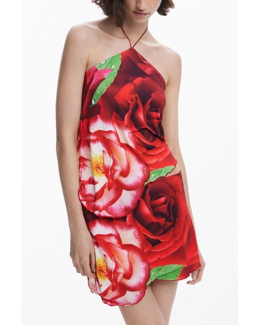 Desigual Red Tyler Mcgillivary Asymmetrical Mini Skirt, Polyester