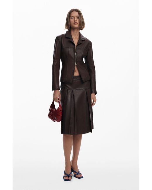 Desigual Black Peplum Leather Biker Jacket