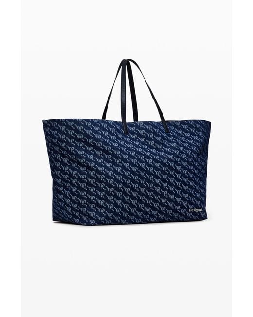 Desigual Blue Logo Shopper Bag