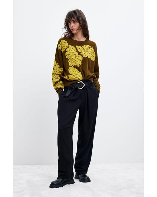 Desigual Green Printed Sweater M. C. Lacroix