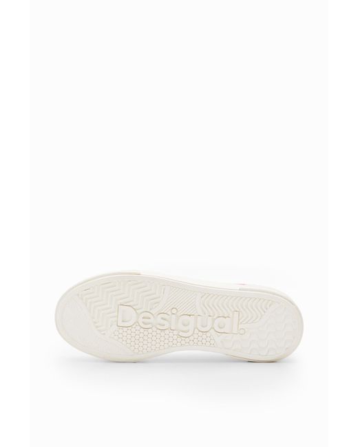 Desigual Pink Studded Platform Sneakers, Polyurethane