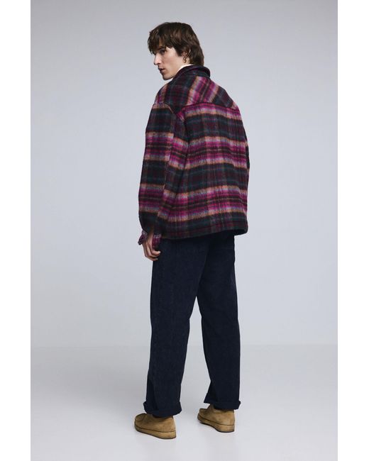 Desigual Red Checked Jacket With Pockets for men