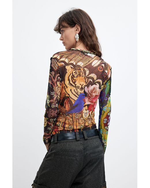 Desigual Multicolor Printed T-Shirt M. C. Lacroix, Polyester