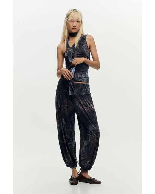 Desigual Blue Baggy Trousers, Polyester