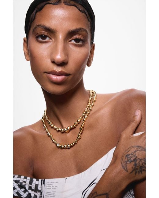 Desigual Metallic Half Moon Necklace Zalio