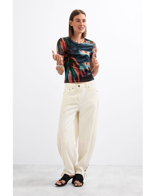 Desigual Black T-Shirt Designed By Mr. Christian Lacroix, Polyester