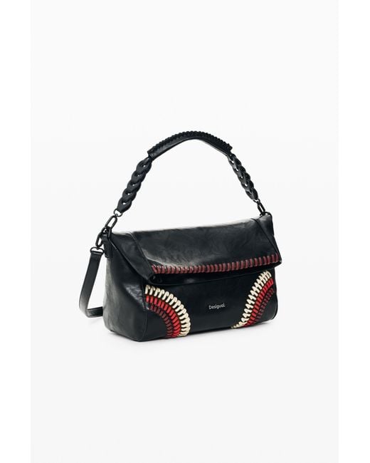 Desigual Black Medium Faux Leather Bag, Polyurethane