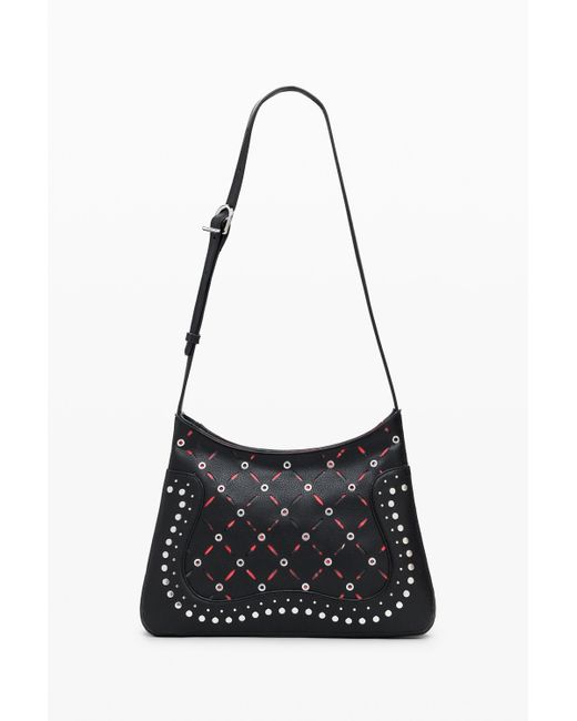 Desigual Black Small Perforated Faux Leather Bag