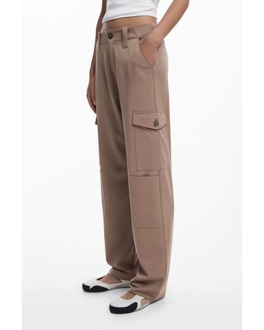 Desigual Natural Utility Straight Pants, Viscose
