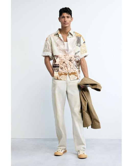 Desigual Natural Oriental Patch Shirt, Cotton for men
