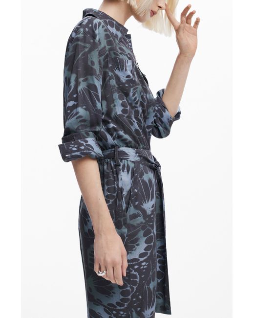 Desigual Blue Flowy Printed Jumpsuit, Viscose