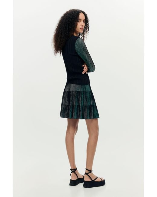 Desigual Blue Short Pleated Skirt