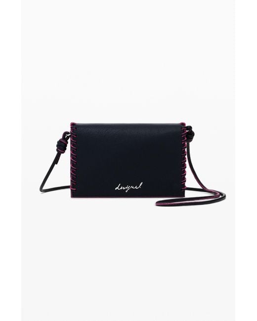 Desigual Blue Medium Crossbody Wallet With Stitching