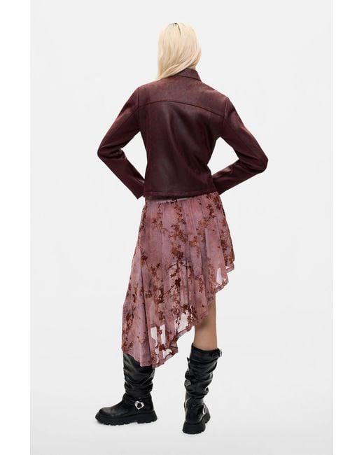 Desigual Red Jacket Leather Effect, Polyester