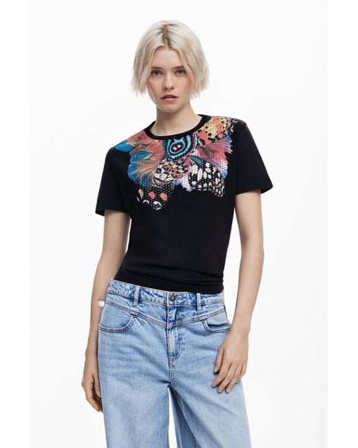 Desigual Blue T-Shirt Designed By Mr. Christian Lacroix