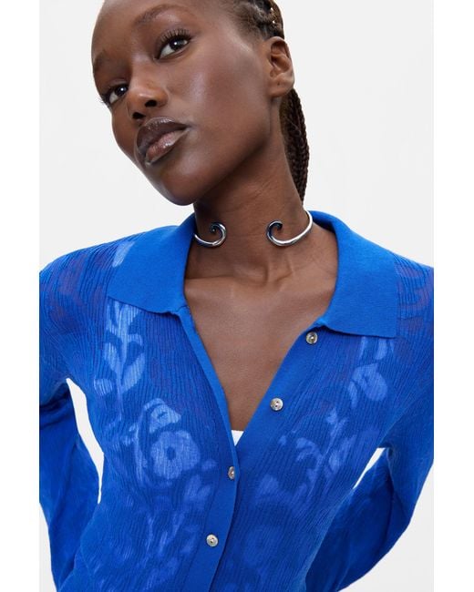 Desigual Blue Ribbed Shirt