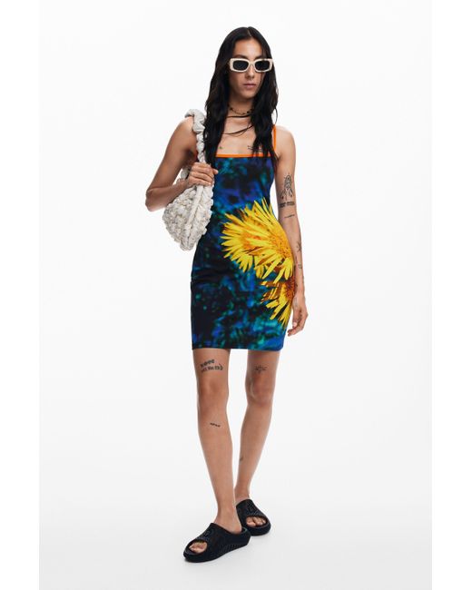 Desigual Blue Sunflower Midi Dress