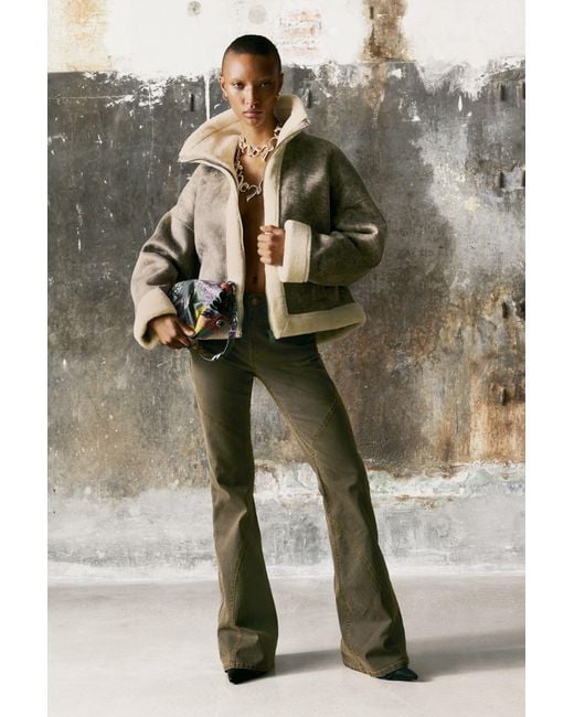 Desigual Green Double-Faced Jacket, Polyester