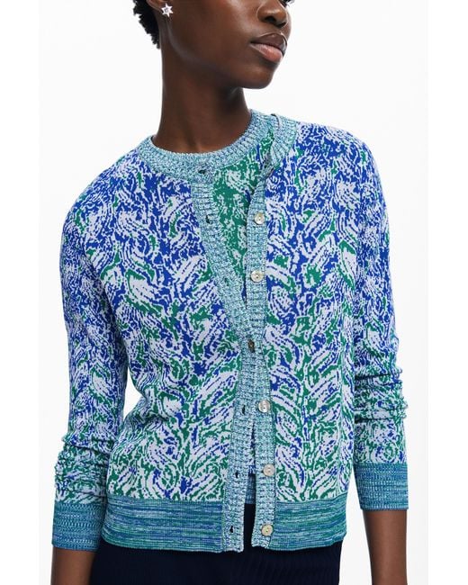 Desigual Blue Knit Cardigan