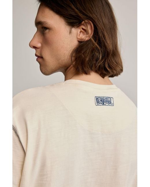 Desigual Natural Printed Gaugin T-Shirt, Cotton for men