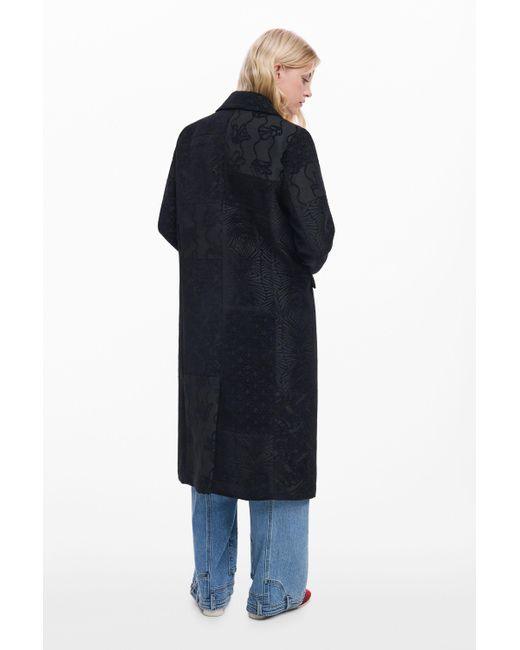 Desigual Blue Textured Coat