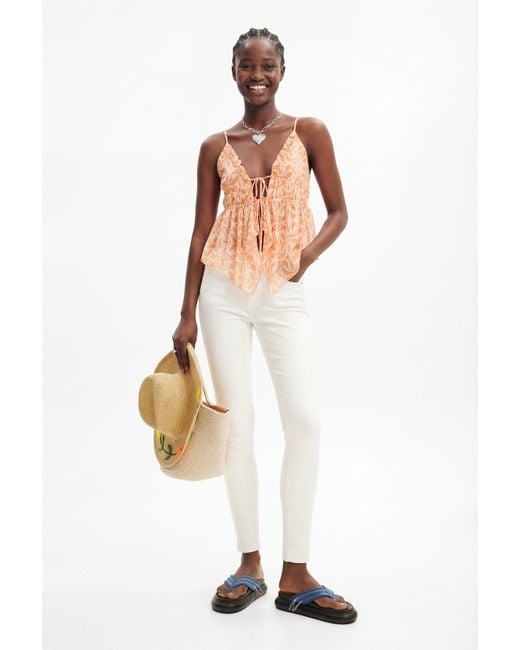Desigual White Slim Push-Up Jeans, Cotton