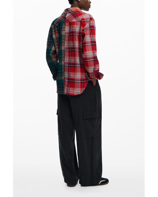 Desigual Patchwork Checkered Shirt, Cotton