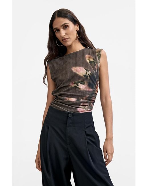 Desigual Blue Long Pleated Trousers
