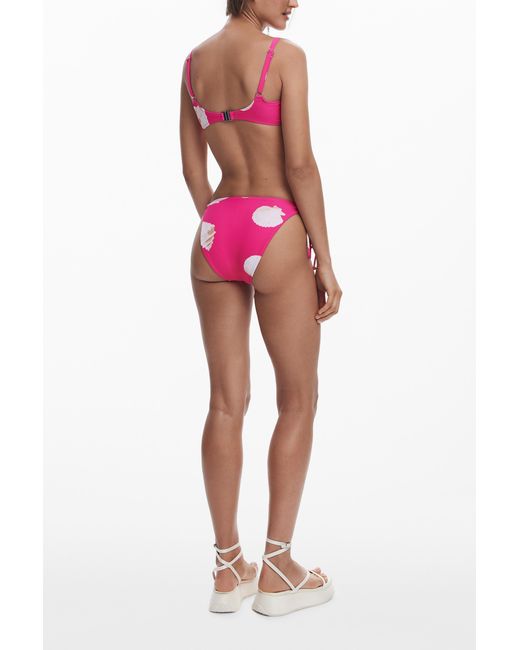 Desigual Red Fuchsia Shell Bikini Bottoms