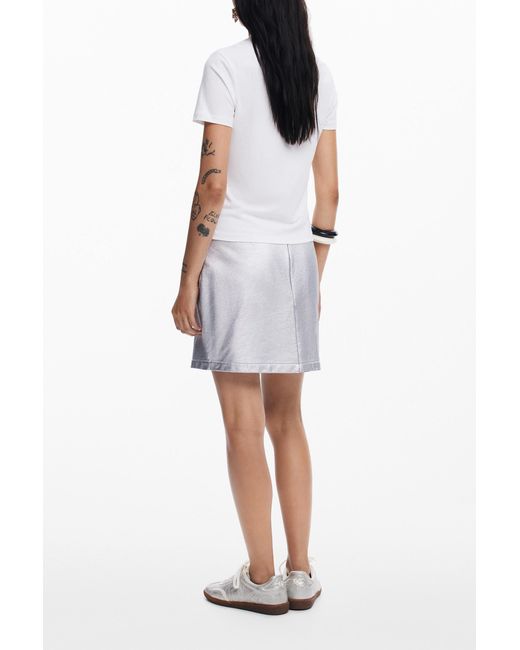 Desigual White Love T-Shirt, Cotton