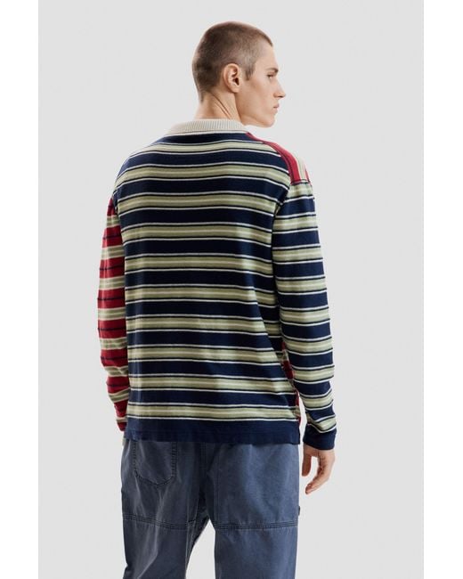 Desigual Red Striped Sweater, Cotton for men