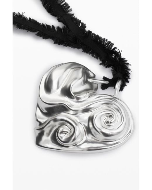 Desigual Black Zalio-Plated Heart Pendant Necklace