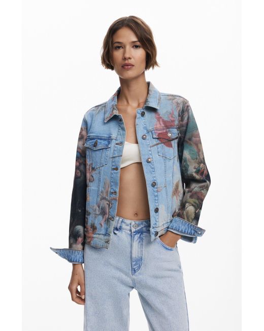 Desigual Blue Fresh Denim Jacket, Cotton