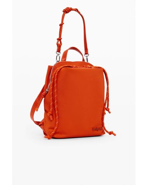 Desigual Orange Medium Padded Sack Backpack
