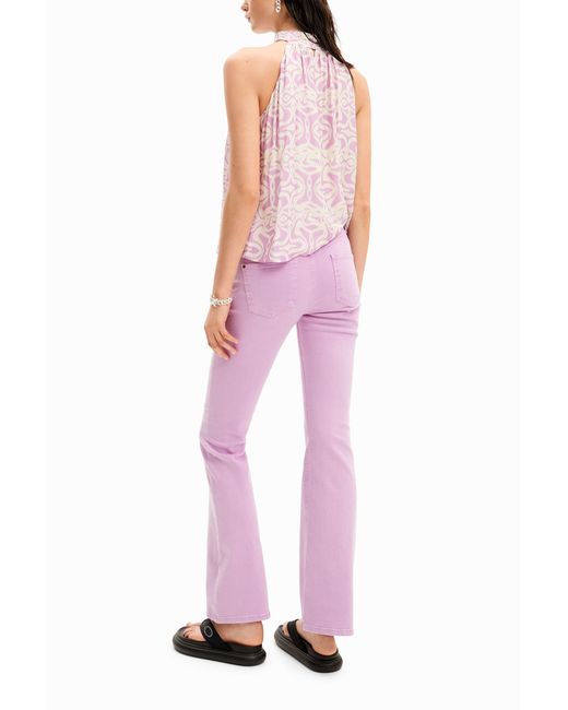 Desigual Pink Push-Up Flare Jeans, Cotton