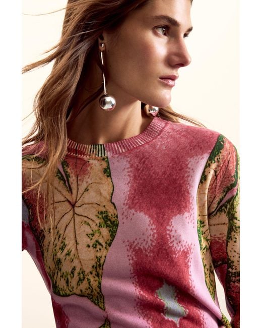 Desigual Red Sweater Designed By Mr. Christian Lacroix