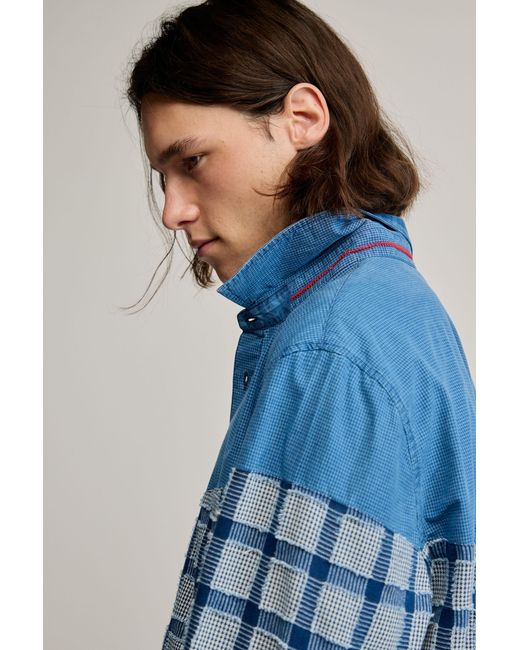 Desigual Blue Patch Checks Shirt, Cotton for men