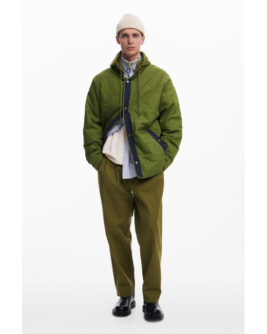 Chaqueta Acolchada Reversible Desigual de hombre de color Green