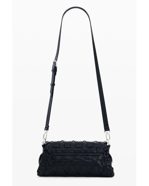 Desigual Black Small Braided Bag, Polyurethane