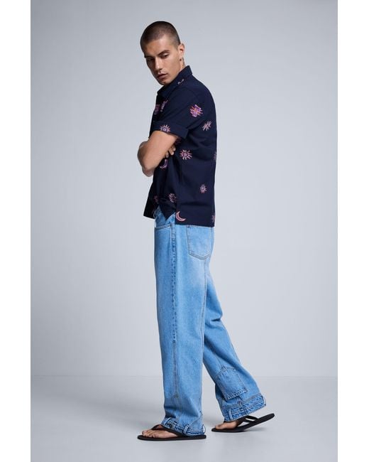Desigual Blue Long Denim Pants, Cotton for men