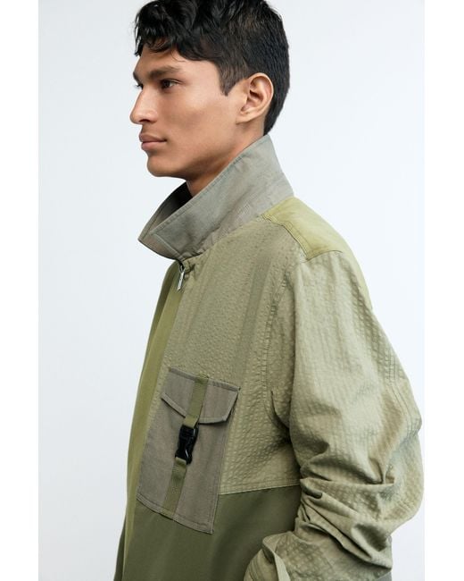 Desigual Green Military Jacket Pockets for men