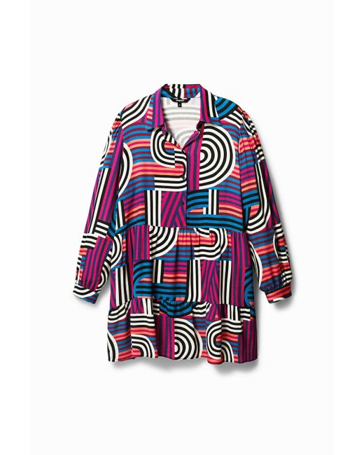 Robe-Chemise Courte À Motif Géométrique Desigual en coloris Multicolor