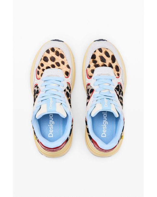 Desigual Multicolor Leather Runner Sneakers