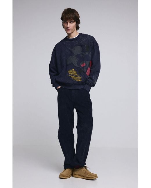 Desigual Blue Mickey Mouse Tie-Dye Sweatshirt, Cotton for men